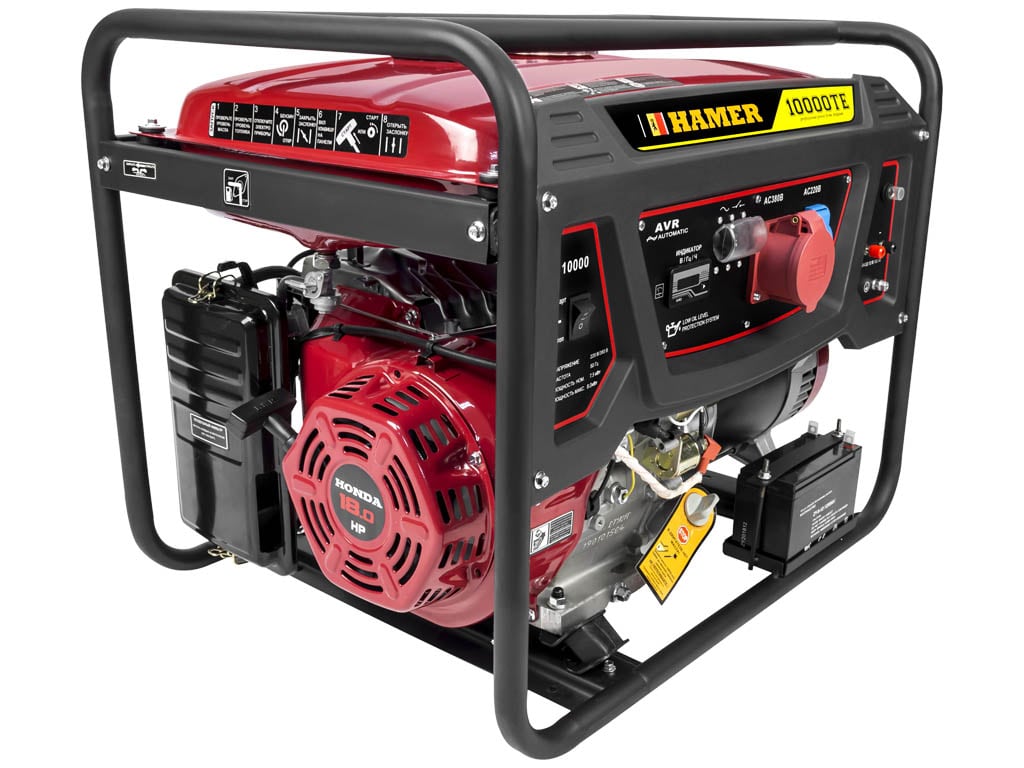 Бензогенератор HAMER 10000TE-PRO (трехфазный) вид модели бензогенератор hamer 10000te-pro (трехфазный)