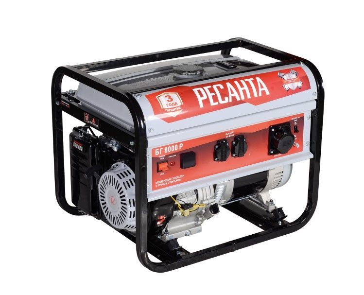 общий вид модели генератор бензиновый ресанта бг 8000 р