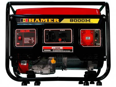 общий вид модели бензогенератор hamer 8000m