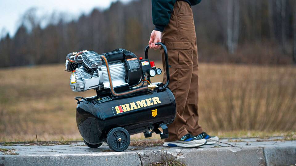 вид модели компрессор воздушный hamer air-3 (50l)