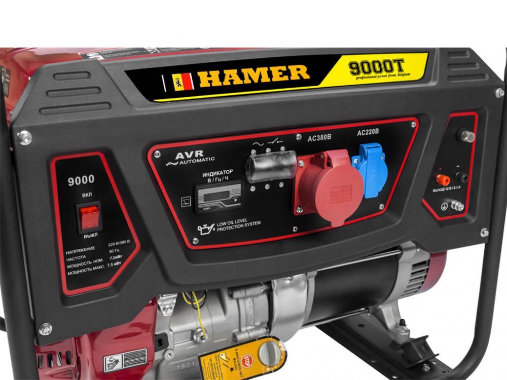 Бензогенератор HAMER 9000T-PRO (трехфазный) вид модели бензогенератор hamer 9000t-pro (трехфазный)
