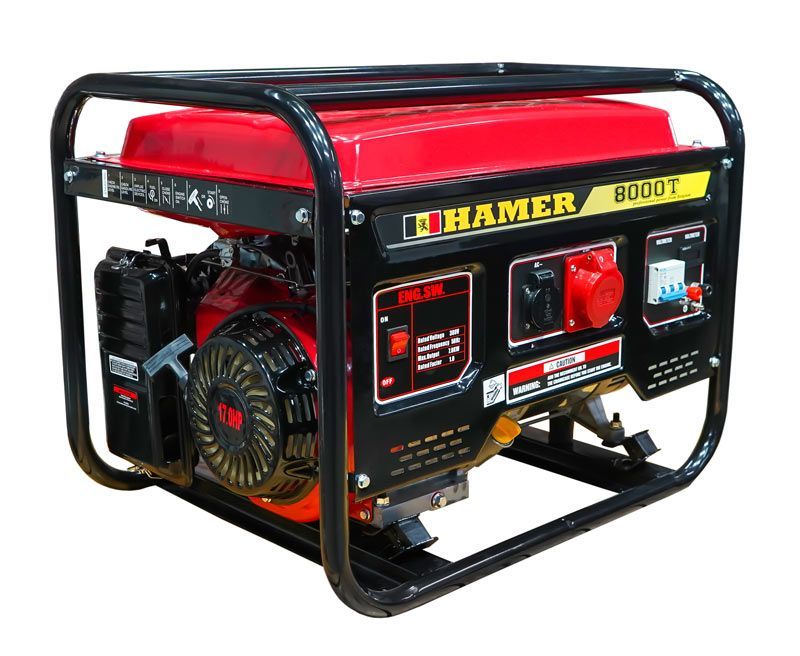 вид модели бензогенератор hamer 8000t