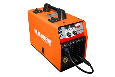 вид модели сварочный полуавтомат hamer mig-250 synergic с вилкой