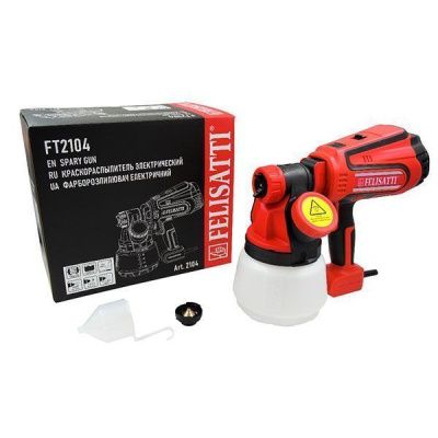 вид модели краскопульт электрический felisatti, 750, 750 вт, 1200 мл/мин, давление 0,2 бар