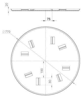 вид модели диск затирочный grost 770-3 мм 8 кр (двуроторные, однороторные)