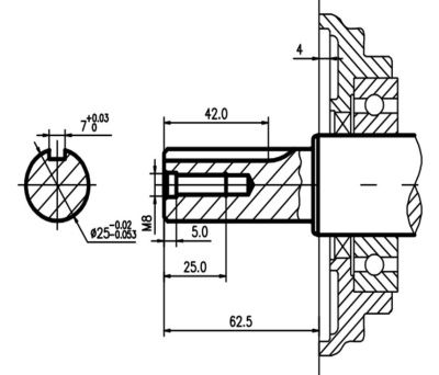 вид модели двигатель бензиновый tss excalibur s420 - k2 (вал цилиндр под шпонку 25/62.5 / key)