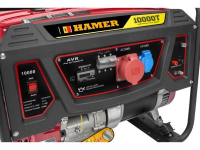 вид модели генератор бензиновый hamer 10000t-pro (трехфазный)