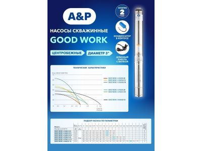 вид модели насос погружной для чистой воды good work 3-4800/20-7/3 a&p